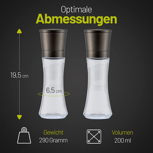 Gewürzmühlen 2er Set Gunmetal groß