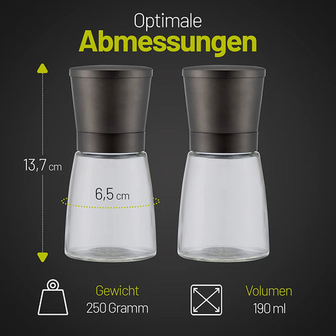 Gewürzmühlen 2er Set Gunmetal klein
