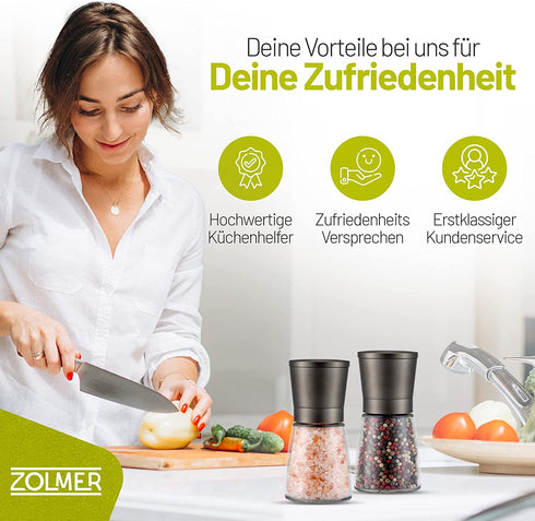 Gewürzmühlen 2er Set Gunmetal klein