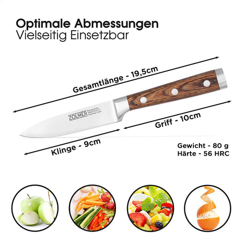 Gemüsemesser aus Edelstahl & Pakkaholz