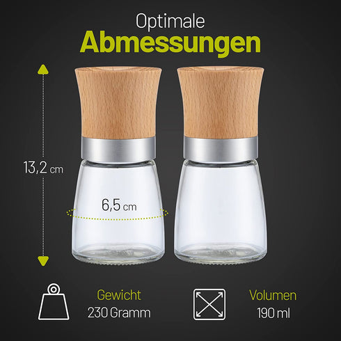 Gewürzmühlen 2er Set Holz