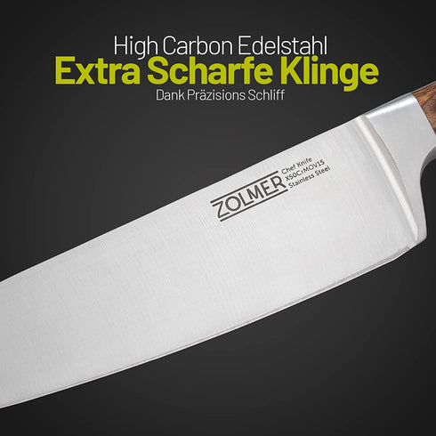 Chefmesser aus Edelstahl & Pakkaholz