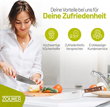 Chefmesser aus Edelstahl & Pakkaholz