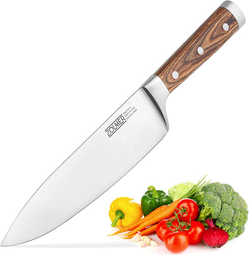 Chefmesser aus Edelstahl & Pakkaholz