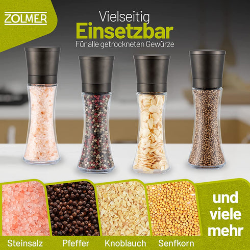 Gewürzmühlen 2er Set Gunmetal groß