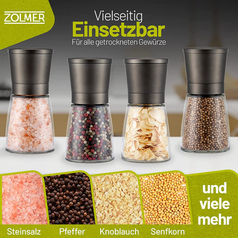 Gewürzmühlen 2er Set Gunmetal klein