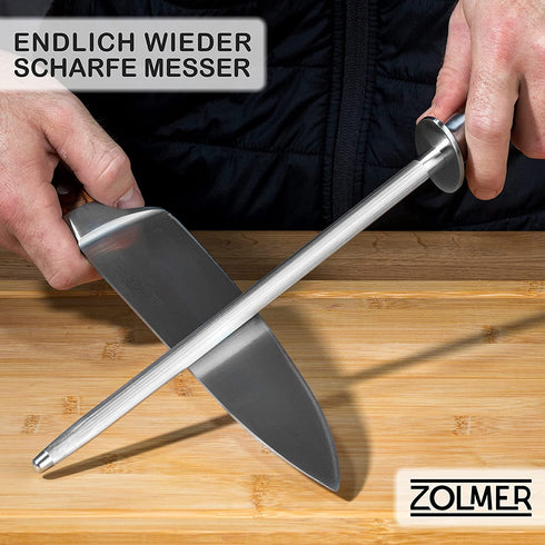 Wetzstahl aus Edelstahl und Pakkaholz