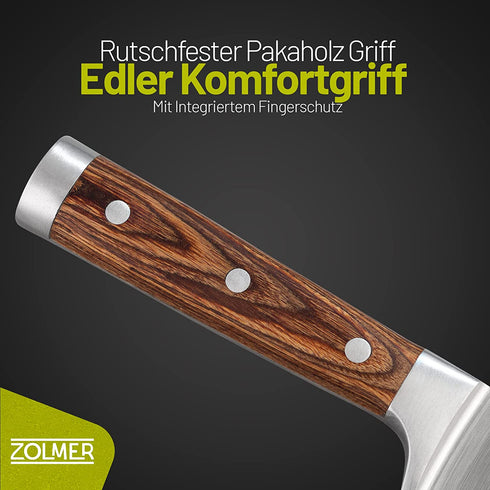Chefmesser aus Edelstahl & Pakkaholz