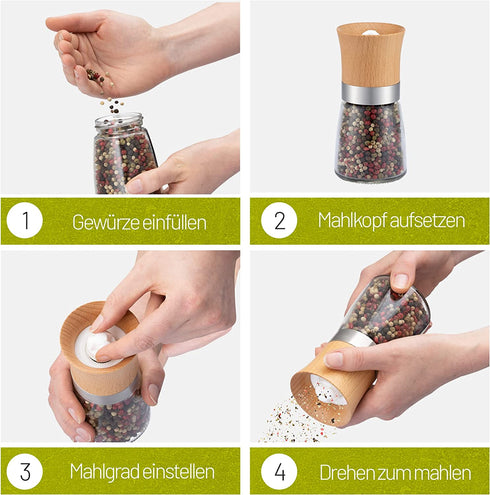 Gewürzmühlen 2er Set Holz