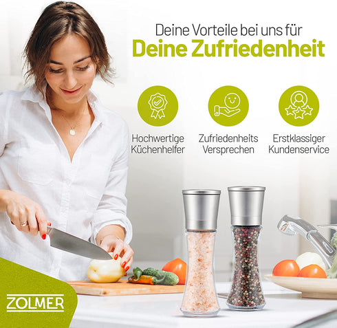 Gewürzmühlen 2er Set Edelstahl groß