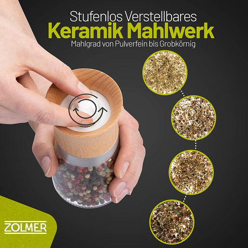 Gewürzmühlen 2er Set Holz