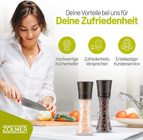 Gewürzmühlen 2er Set Gunmetal groß