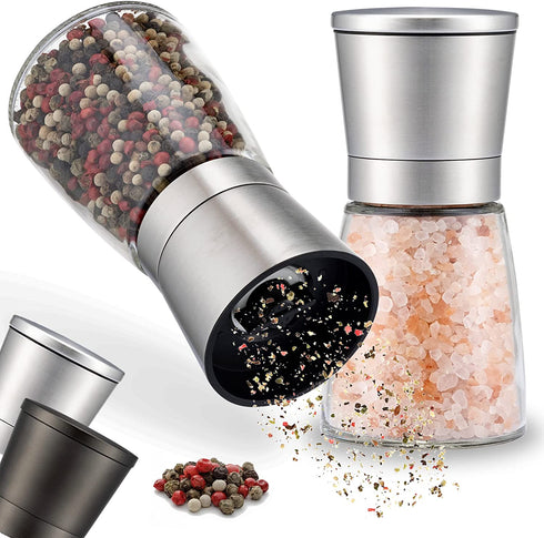 Gewürzmühlen 2er Set Edelstahl klein