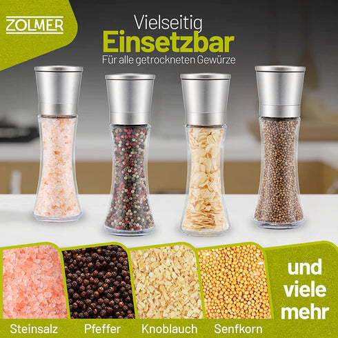 Gewürzmühlen 2er Set Edelstahl groß
