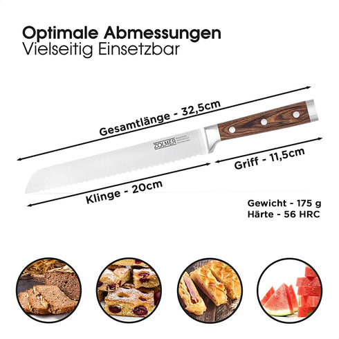Brotmesser aus Edelstahl & Pakkaholz