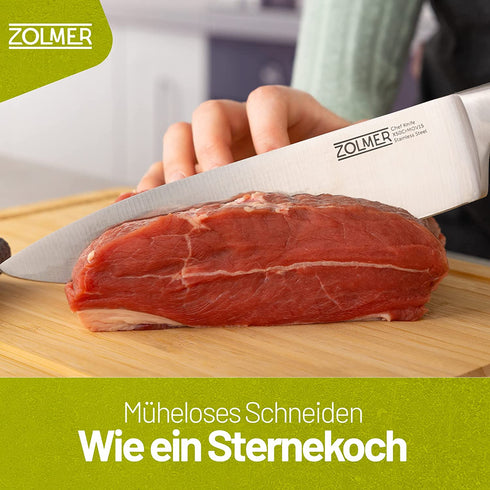 Chefmesser aus Edelstahl & Pakkaholz