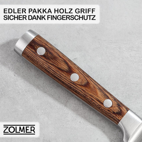 Gemüsemesser aus Edelstahl & Pakkaholz