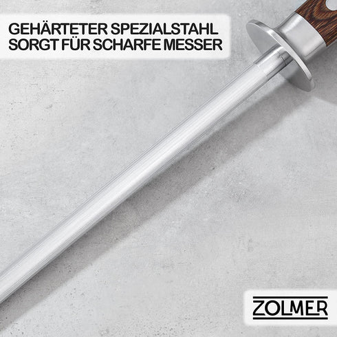 Wetzstahl aus Edelstahl und Pakkaholz