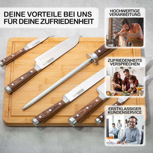 Wetzstahl aus Edelstahl und Pakkaholz