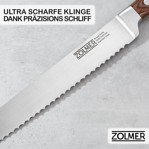 Brotmesser aus Edelstahl & Pakkaholz