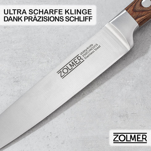 Allzweckmesser aus Edelstahl & Pakkaholz