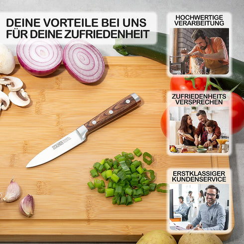 Gemüsemesser aus Edelstahl & Pakkaholz