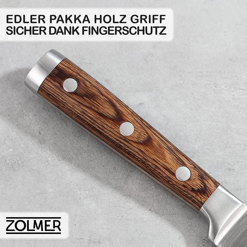 Allzweckmesser aus Edelstahl & Pakkaholz