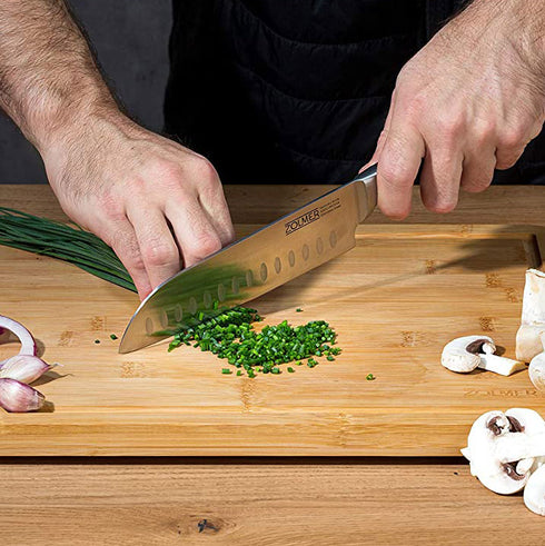 Santoku Messer aus Edelstahl & Pakkaholz